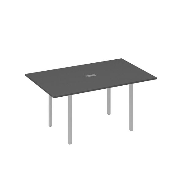 Стол для переговоров 160 прямой на каркасе DUE A4 А4 Б2 121 БП антрацит премиум / металлокаркас серый - Вид 1