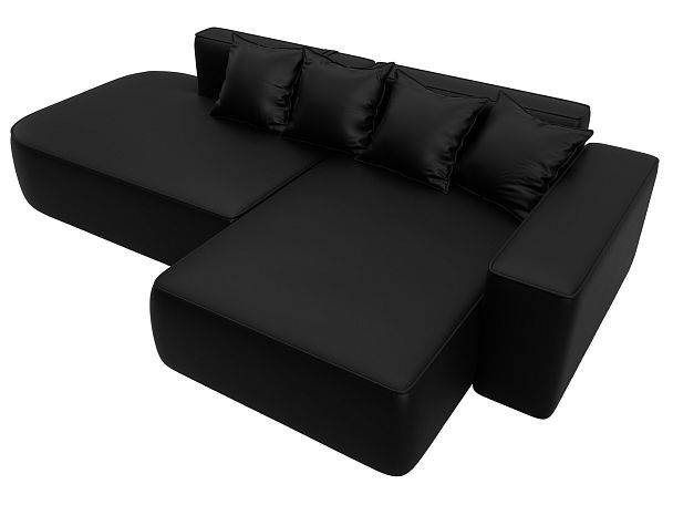 Диван угловой Лига-065 угол правый Экокожа черный - Вид 5