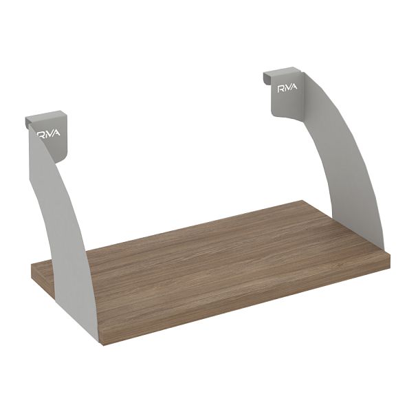 Навесные полки. Кронштейны+ЛДСП полка 400мм MAN-41-4 Дуб аризона/Серый металл 400*220*200 - Вид 1