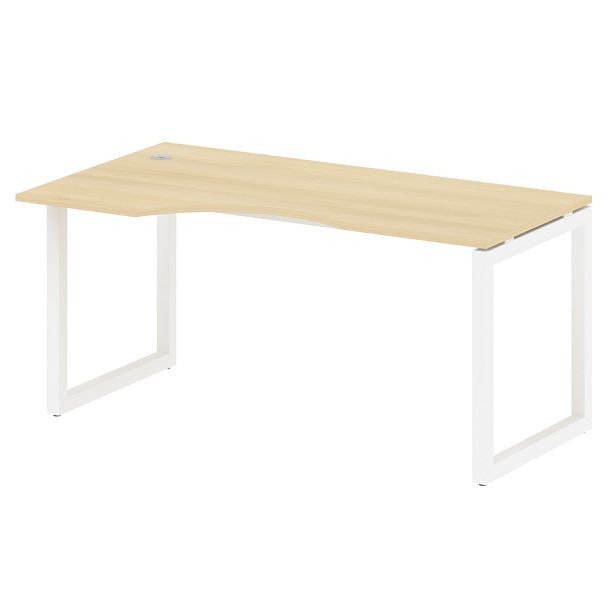 Metal System Quattro Стол криволинейный левый на О-образном м/к 50БО.СА-1 (L) Акация/Белый металл 1600*900*750 - Вид 1