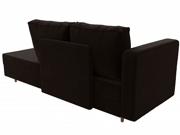 Кушетка Прайм левый (полностью микровельвет коричневый) - Вид 7