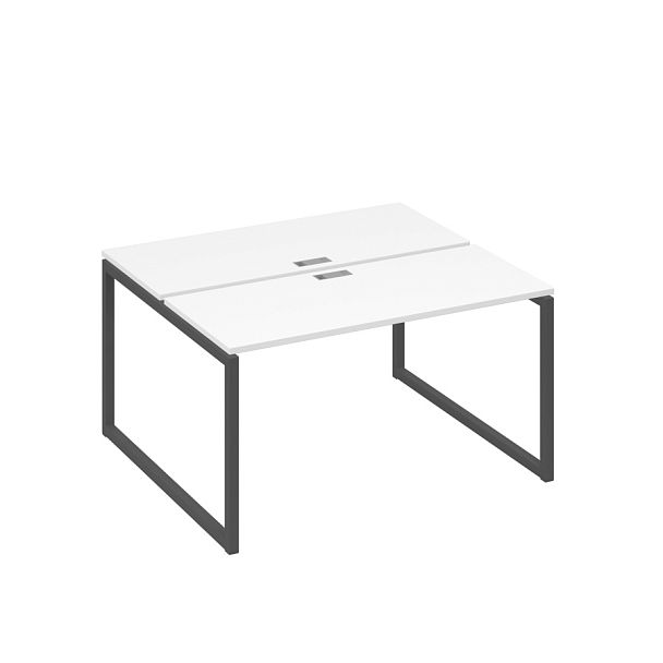 Станция (2х140) офисная с металлокаркасом QUATTRO A4 А4 Б4 171 БП белый премиум / металлокаркас антрацит - Вид 1