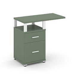 Concept Тумба приставная узкая 1 ящ.+1 распаш. фасад с надставкой широкой CN.TUS-004 W Кобо/Металл Белый 836*420*750 - Фото предпросмотра