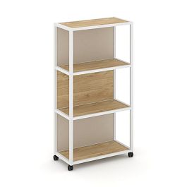 Shelf Mobile Стеллаж 4 уровня 1 секция VR.LT-STK-404.10 Тиквуд Светлый/Металл Белый/W-04 1000*400*1523 - Фото предпросмотра