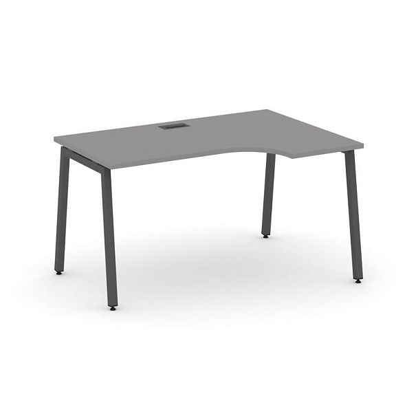 Стайл Проджект Стол рабочий эргономичный SN-4A.SPA-011(R) Серый Пепел/Металл Антрацит 1380*700/980*7 - Вид 1