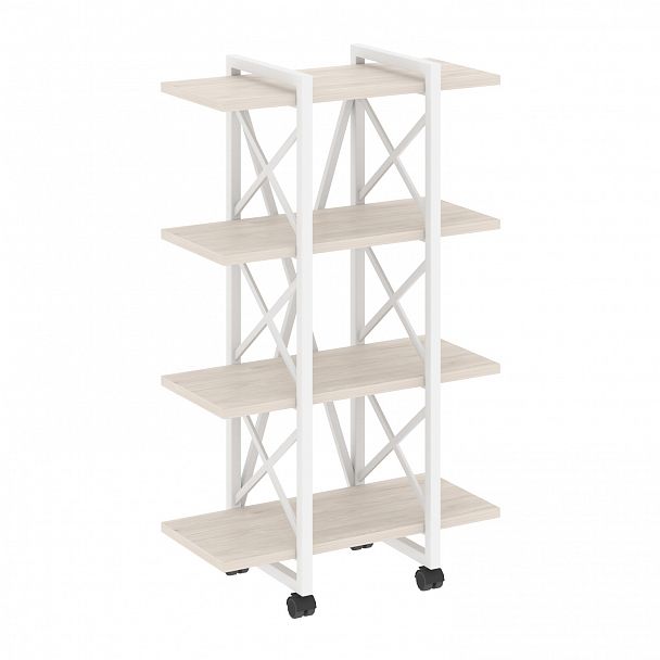 Стеллаж на колесах "Loft" VR.L-MST.K-4.4V денвер светлый/белый - Вид 1