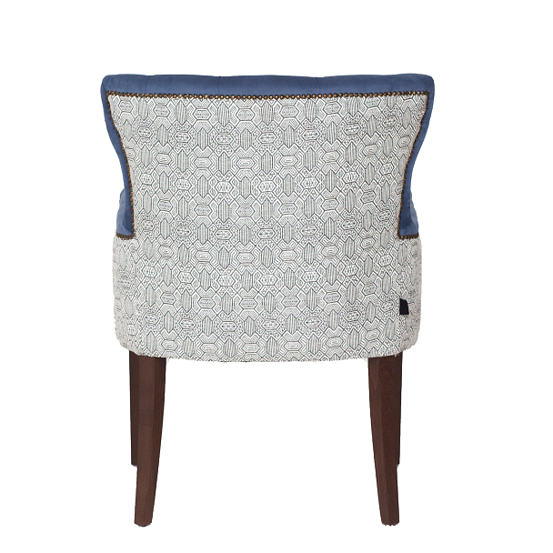 Кресло Байрон, синий велюр, старинный орех - Вид 6