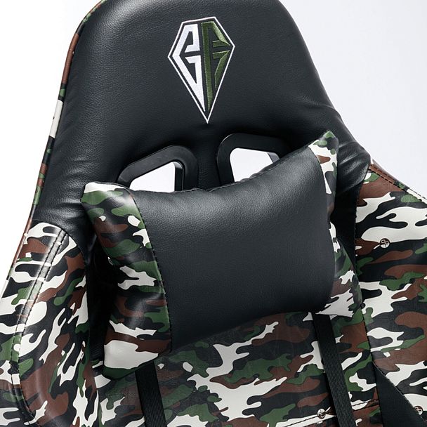 Кресло компьютерное BRABIX "Military GM-140", две подушки, экокожа, черное с рисунком милитари, 532802 - Вид 11