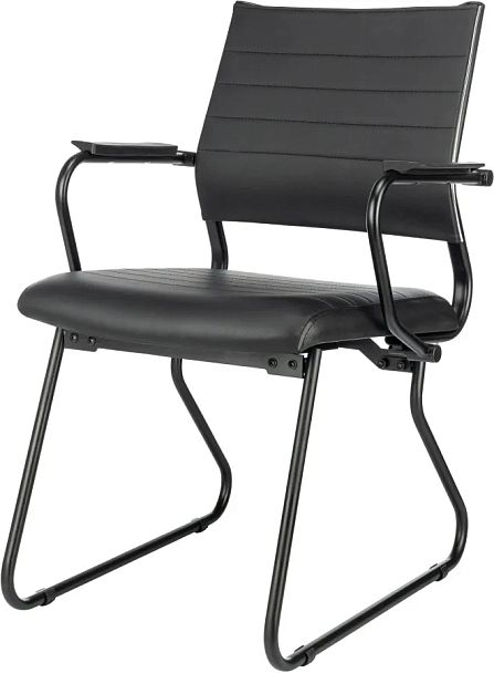 Кресло Бюрократ CH Balance-AV Line черный экокожа полозья металл - Вид 2