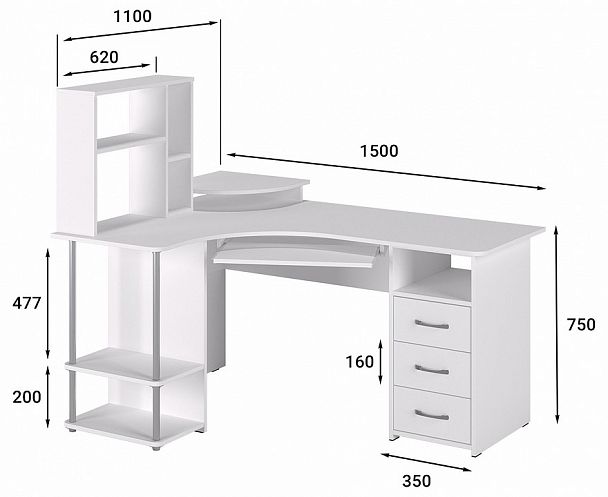 Стол компьютерный Эконом Стандарт С-237 + СЕ-237 - Вид 2