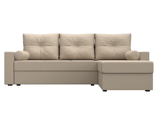 Диван угловой Верона Лайт угол правый (полностью экокожа бежевая) - Вид 2