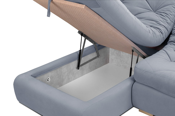 Мягкий угол «Борнео» с оттоманкой серый - Вид 7