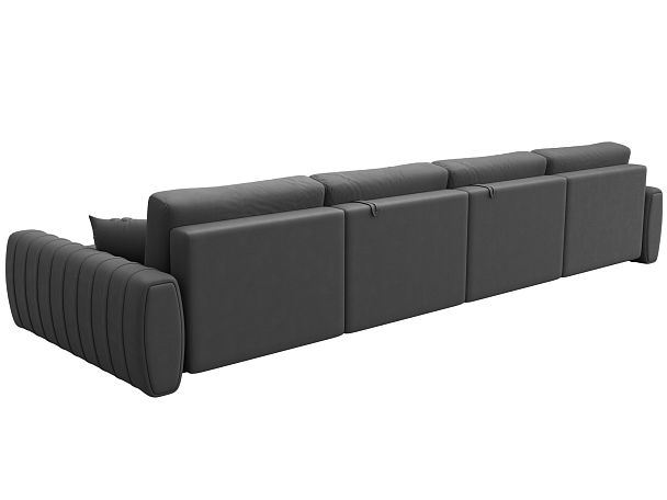 Диван П-образный Лига-057 НПБ Лонг Замша серый - Вид 5