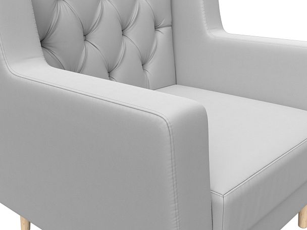 Кресло Брайтон Люкс (полностью экокожа белая) - Вид 4