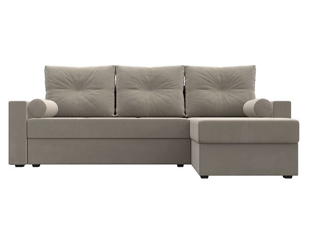 Диван угловой Верона Лайт угол правый (полностью микровельвет бежевый) - Вид 2