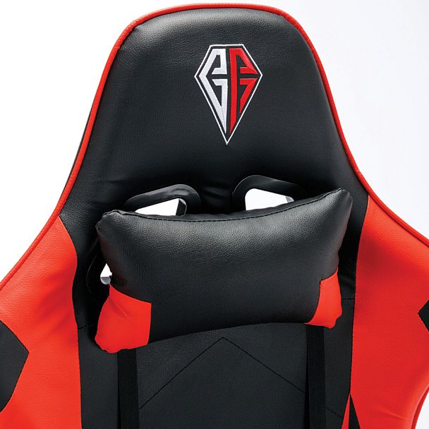 Кресло компьютерное BRABIX "Hunter GM-130", две подушки, экокожа, черное/красное, 532797 - Вид 9