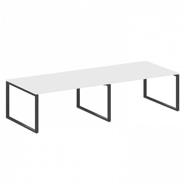 Стол для переговоров "Metal System" БО.ПРГ-2.4 белый/антрацит - Вид 1