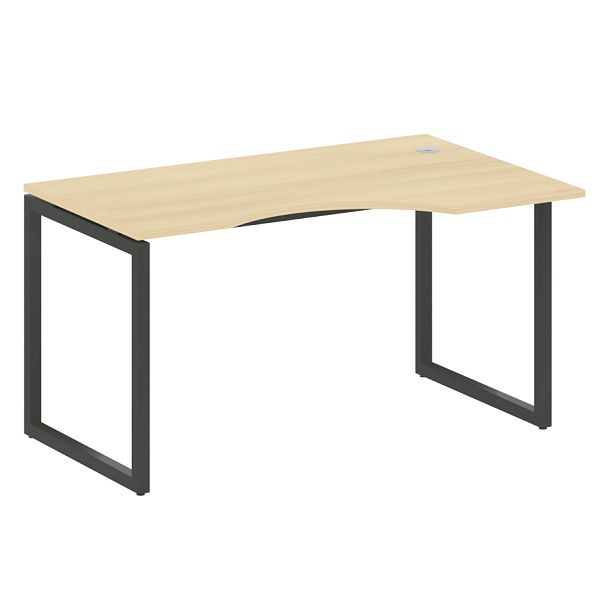 Metal System Quattro Стол криволинейный правый на О-образном м/к 40БО.СА-2 (R) Акация/Антрацит металл 1400*900*750 - Вид 1