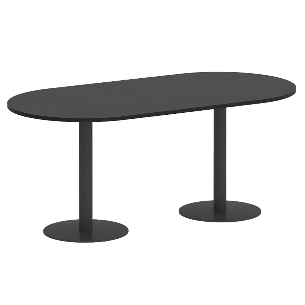Home Office Стол овальный VR.SP-5-180.1 Суар тёмный/Антрацит металл 1800*900*750 - Вид 1