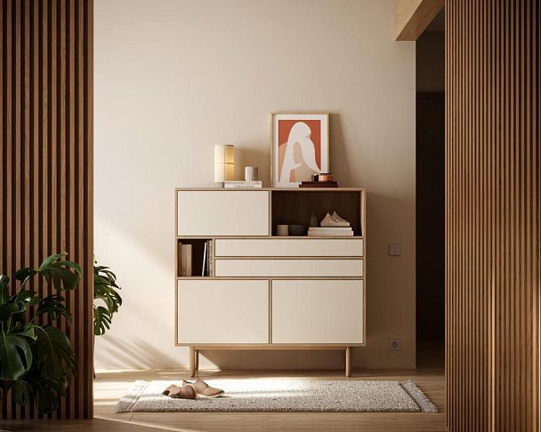 Комод большой с тремя дверками и двумя ящиками Alice арт ALC05 - Вид 4