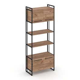 Rift Шкаф 5 ниш широкий RF.SS-54 Дуб Табак/Металл Черный 798*396*2010 - Фото предпросмотра