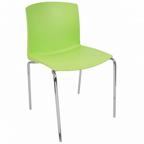 Стул Pull (4 ножки) каркас Хром, салатовый, стопируемый - Вид 1