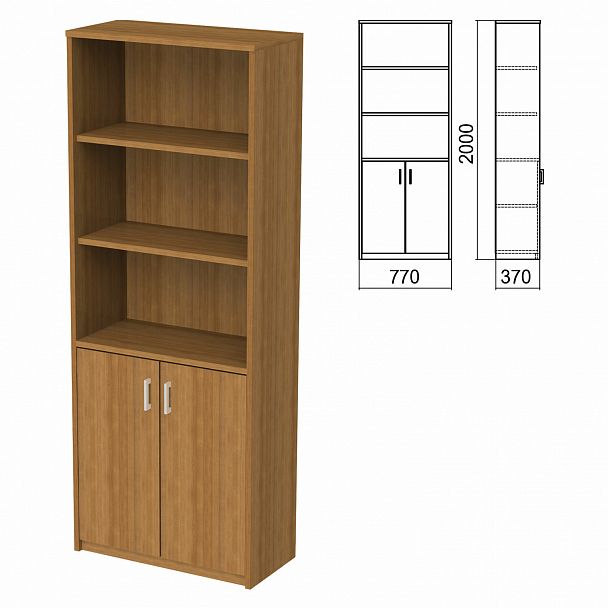 Шкаф полузакрытый "Арго", 770х370х2000 мм, 2 двери, 4 полки, орех - Вид 2