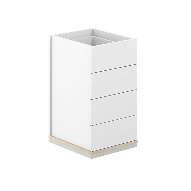 Тумба приставная 400х600х725 4 ящ. ЛДСП, с замком, без топа / корпус: белый, дно: ак.равелло, фасады: белый / Аллегро / Allegro - Вид 1