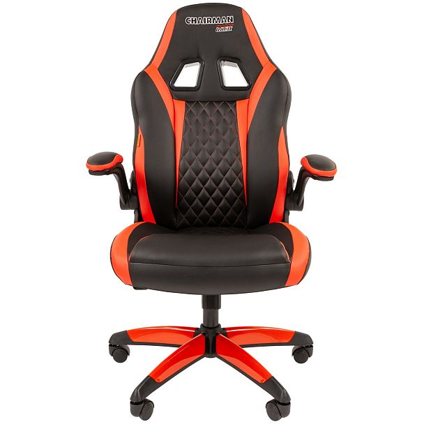 Кресло CHAIRMAN GAME 15, экокожа, черный/красный - Вид 3