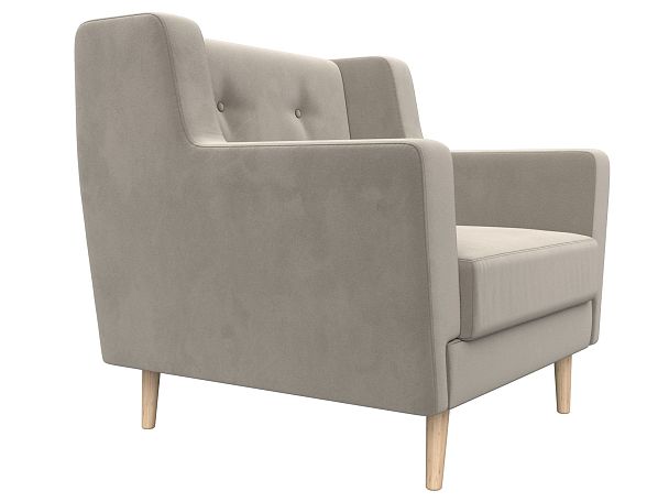 Кресло Брайтон (полностью микровельвет бежевый) - Вид 3