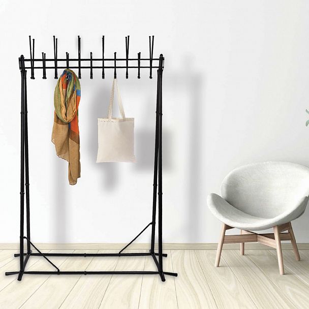Вешалка напольная "Алла", 1,82 м, 22 крючка, металл, черная - Вид 7
