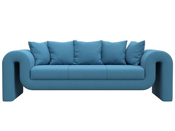 Диван прямой Волна Рогожка голубой - Вид 2