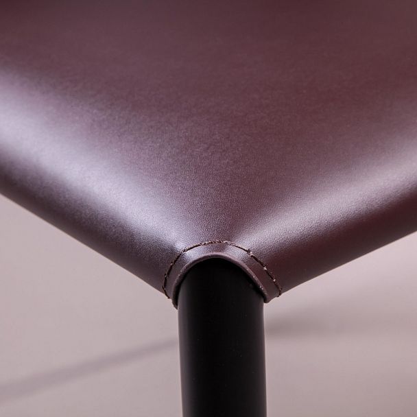 Стул полубарный Albert, кожа коричневый - Вид 7