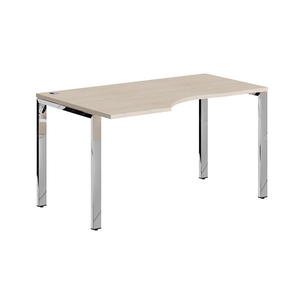 Стол эргономичный XGCET 149(L).1 Бук Тиара/Нержавеющая сталь 1400х900х750 XTEN GLOSS - Вид 1