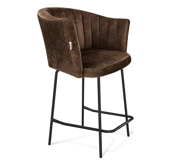 Стул полубарный Sheffilton SHT-ST42-1/S29-1 кофейный трюфель/черный муар - Вид 1