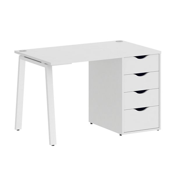 Home Office Стол письменный VR.SP-3-118.4.A Белый/Белый металл 1180*720*750 - Вид 1