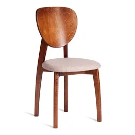 Стул Диамант/Diamante мягкое сиденье, бук, коричневый, ткань wool caramel, бежевый - Фото предпросмотра