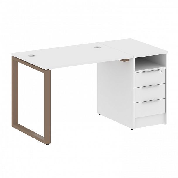 Рабочая станция "Metal System" БО.РС-СТП -1.1 белый/мокко - Вид 1