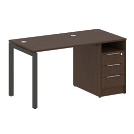 Metal System Quattro Р. ст. с тумбой на П-образном м/к 50БП.РС-СТП-1.1 Венге/Антрацит металл 1412*720*750 - Фото предпросмотра