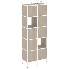 Loft Прямой стеллаж наборный VR.L-05 Дуб аттик/Белый металл 862*446*1869 - Фото предпросмотра