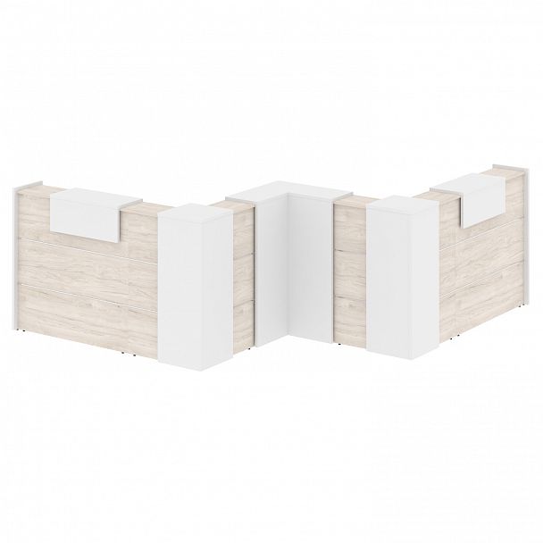 Ресепшн Г-образный "Onix" O.R-K-35 денвер светлый/белый - Вид 2