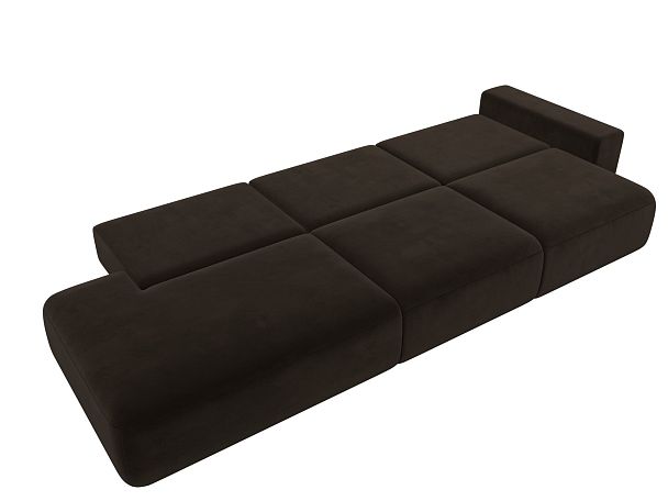 Диван прямой Лига-036 Модерн Лонг подлокотник справа Микровельвет коричневый - Вид 10