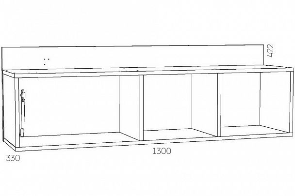 Полка комбинированная Оливия НМ 011.38-01 М1 - Вид 3