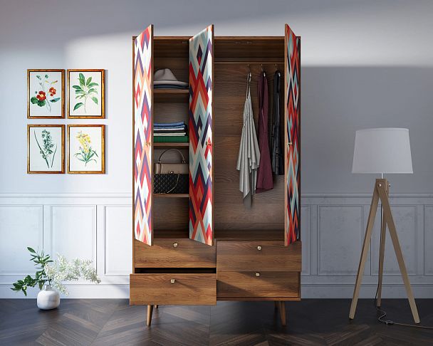 Шкаф трехстворчатый "Berber" принт 2 - Вид 5