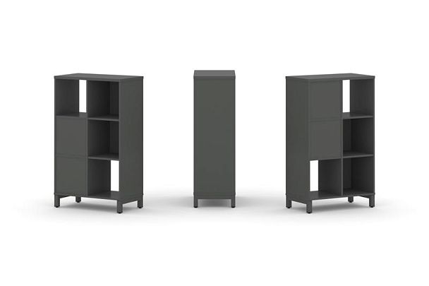 Стайл Проджект Набор стеллажа 2-х сторон., 3 яр. SN.NSD-321 Антрацит/Металл Антрацит 754*400*1248 - Вид 1