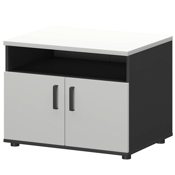 Тумба для оргтехники СМТ-2ДН Тип2 Графит/Белый 800x600x625 Смарт - Вид 1