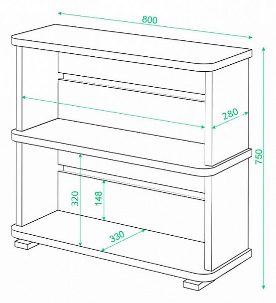 Стеллаж Домино СБ-25/2 Карамель - Вид 3