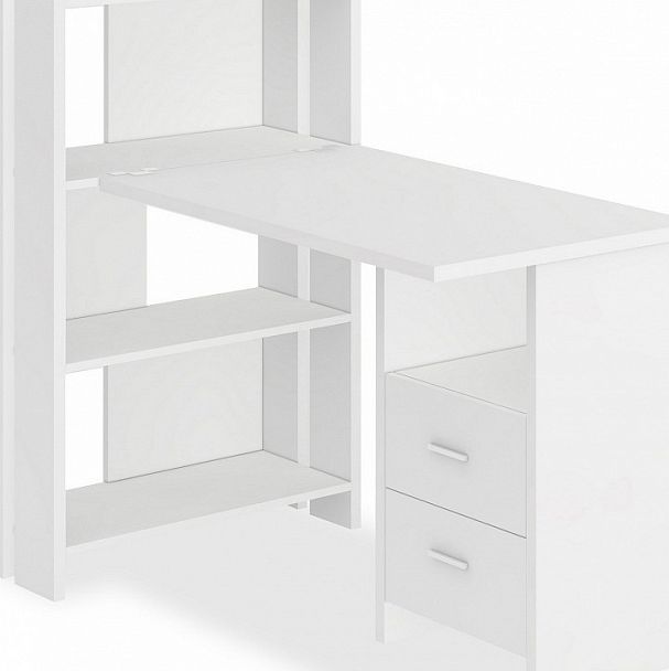 Стол компьютерный Домино Лайт СТЛ-ОВ+С100Прям+ТЯЛ Белый - Вид 2