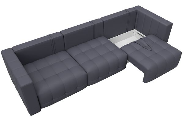 Диван прямой Лига-052 НПБ Лонг Экокожа серый - Вид 7