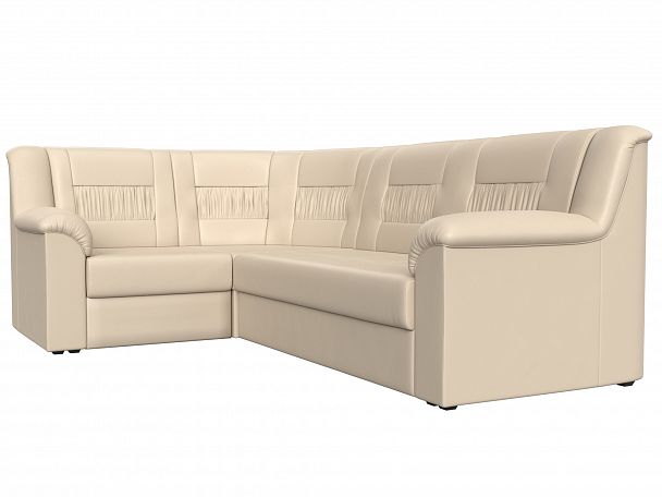 Угловой диван Карелия левый угол (полностью экокожа бежевая) - Вид 3